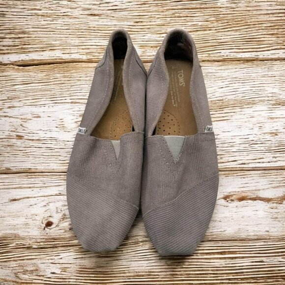 Rare Men’s Brown Mustache Movember‎ Toms Corduroy Alpargata Slip-On Shoes Size 9 - Picture 1 of 10
